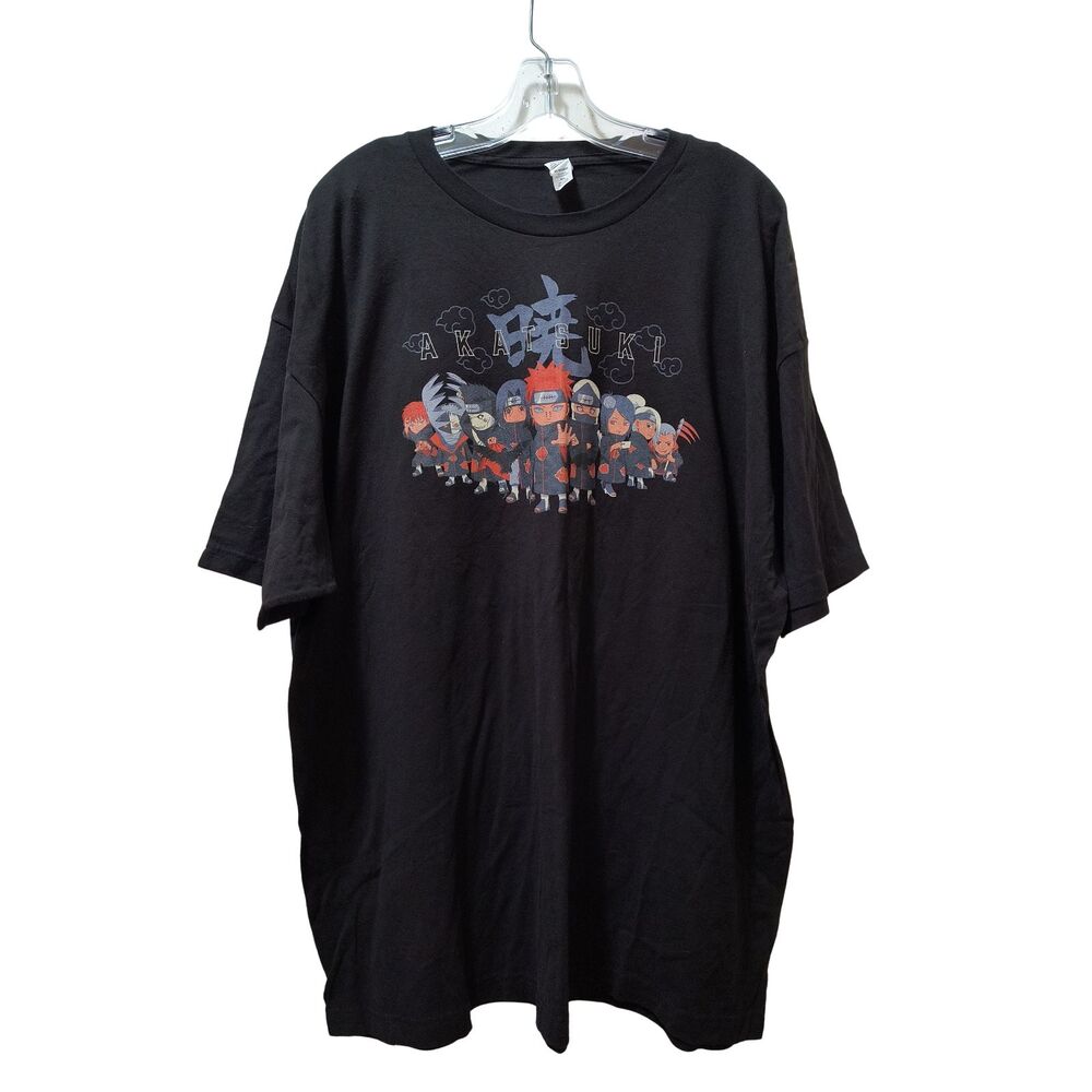M&O Fine Naruto Shippuden Chibi Akatsuki Group T-Shirt Men's XXL Black Anime Tee